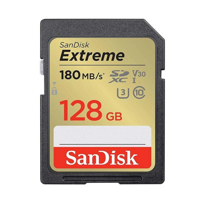 Cartão De Memoria SD 128GB Sandisk Extreme 180-90Mb/S (SDSDXVA-128G-GNCIN)