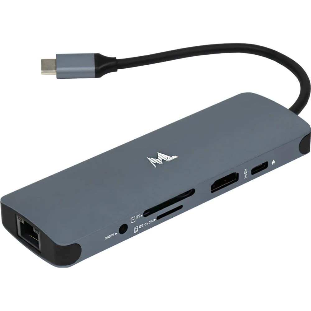 Hub USB-C Mtek DS-91TC 9 em 1 USB 3.0 (Cinza)