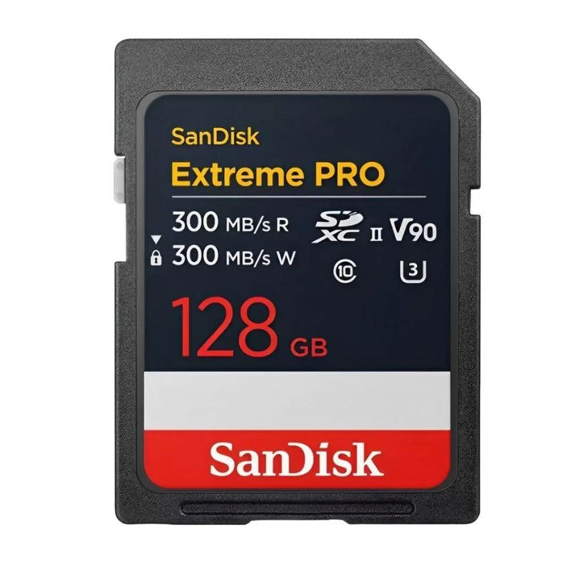 Cartão De Memoria SD SanDisk Extreme Pro 300-300 MB/s U3 V90 UHS-II 128 GB 8K (SDSDXDM-128G-GN4IN)