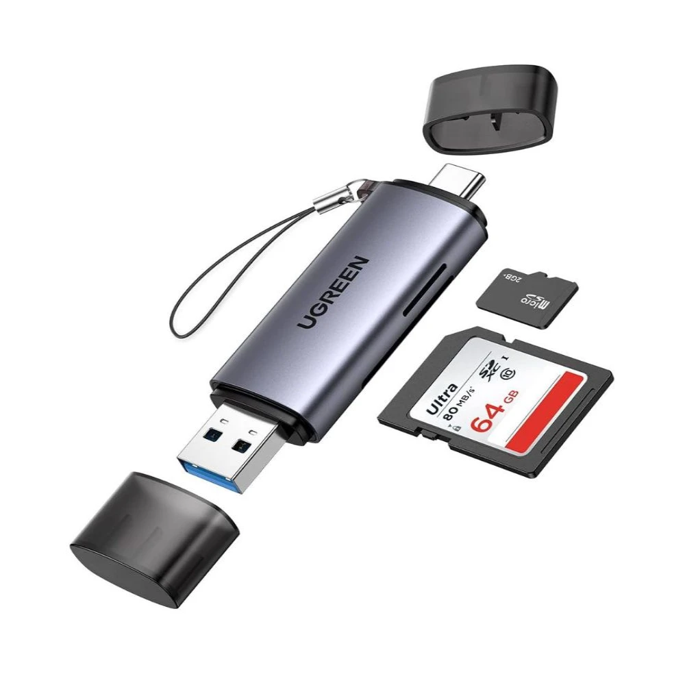 Lector de Memoria Urgreen USB-C/USB-A Silver (50706)