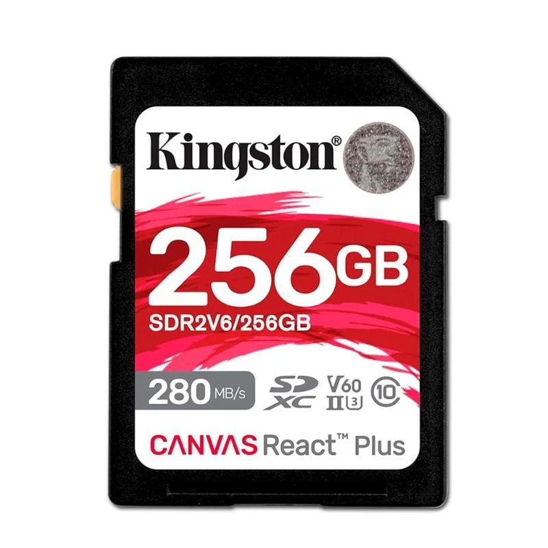 Cartao De Memoria SD Kingston Canvas React Plus 256GB 280MBS - SDR2V6/256GB V60