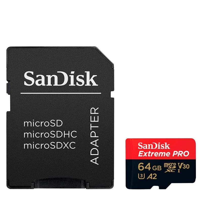 Cartão De Memória Micro SD 64GB SanDisk Extreme Pro 200-90MB U3 4K 