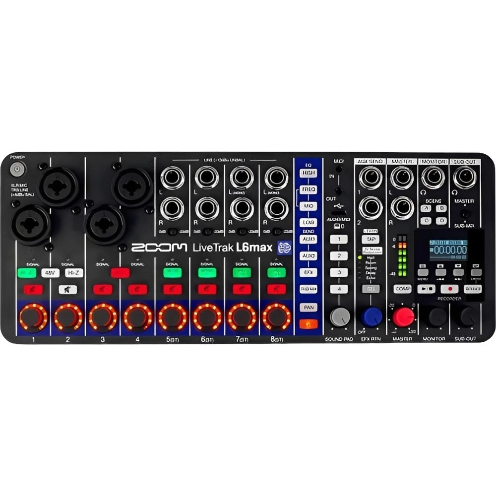 Misturador e Gravador Digital Zoom Livetrak L6MAX 12 Canais - Preto