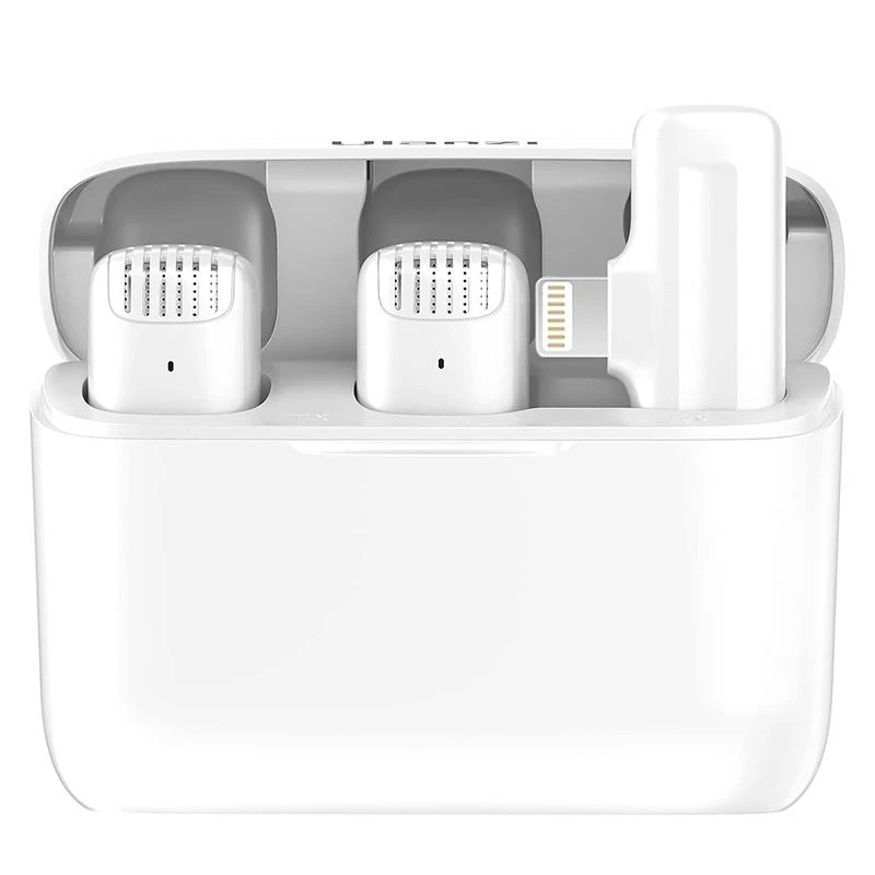 Microfone Lapela Duo Ulanzi J12 Para Iphone (Branco)