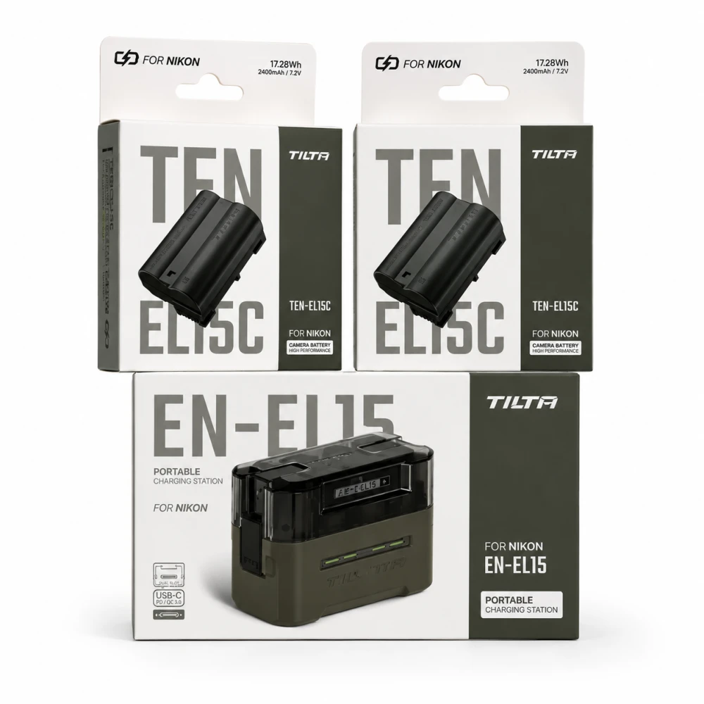 Combo Tilta EN-EL15C Battery (2400MAH) + Tilta Portable Charging Station For EN-EL15 (4 canais)