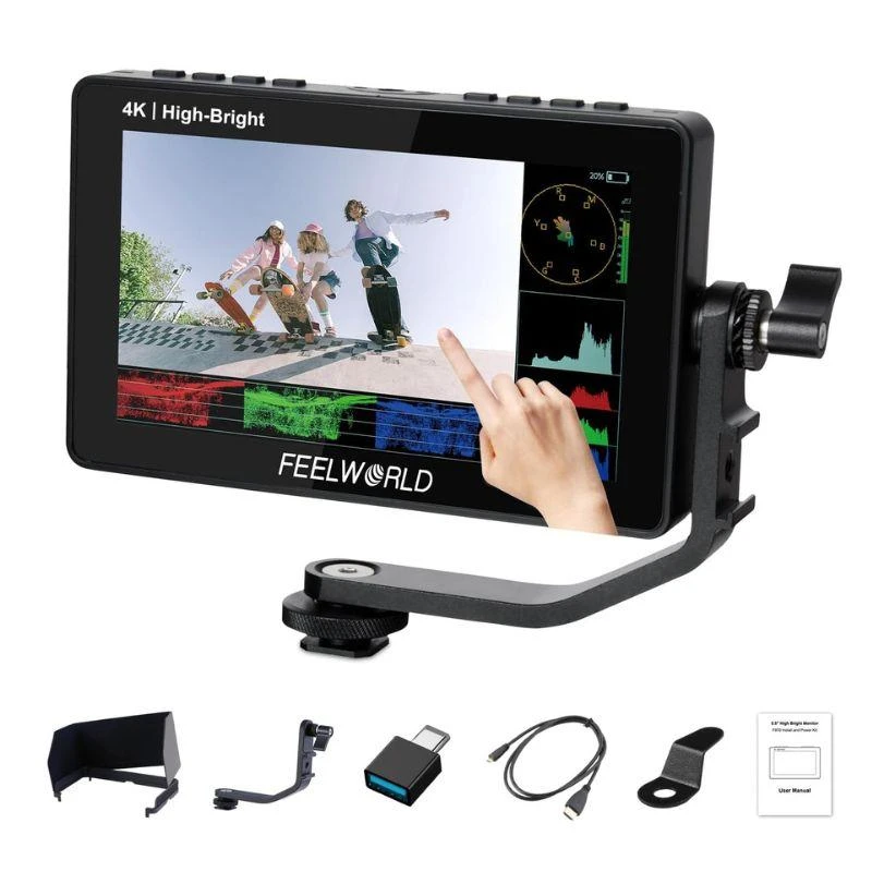 Monitor Para Câmera Feelworld F5 Pro X - 4K/30Fps HDMI - Full HD - 1600Nits