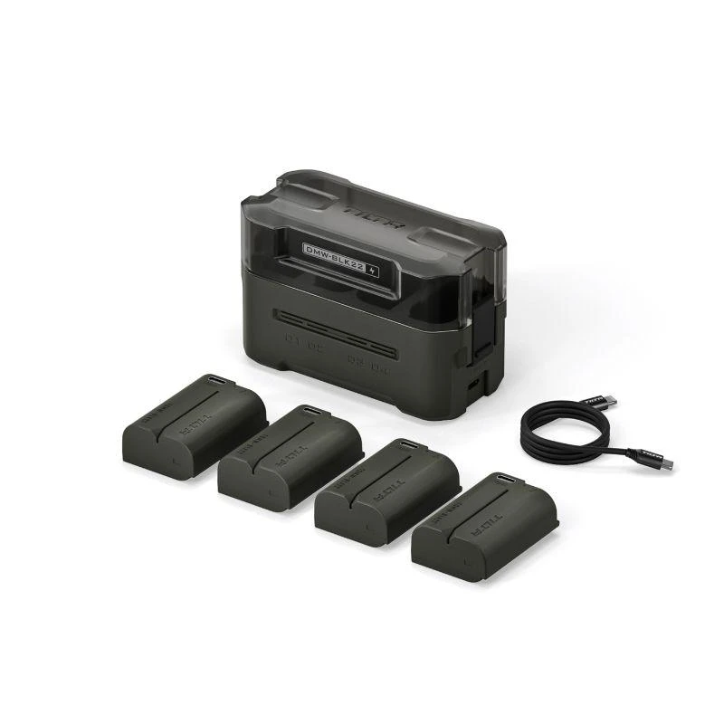 Tilta Dmw-BLK22 Charging Station Battery Kit (4 Batteries) - Green - T