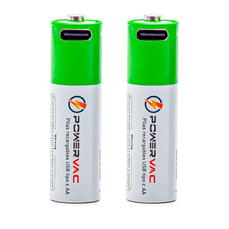 Pilhas Powervac AA Recarregavel 2600 MAH / 2 Unidades (USB-C)
