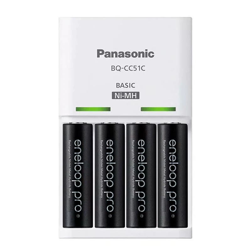 Carregador Eneloop BQ-CC51C Com 4 Pilhas Eneloop Pro (2500 mAh)