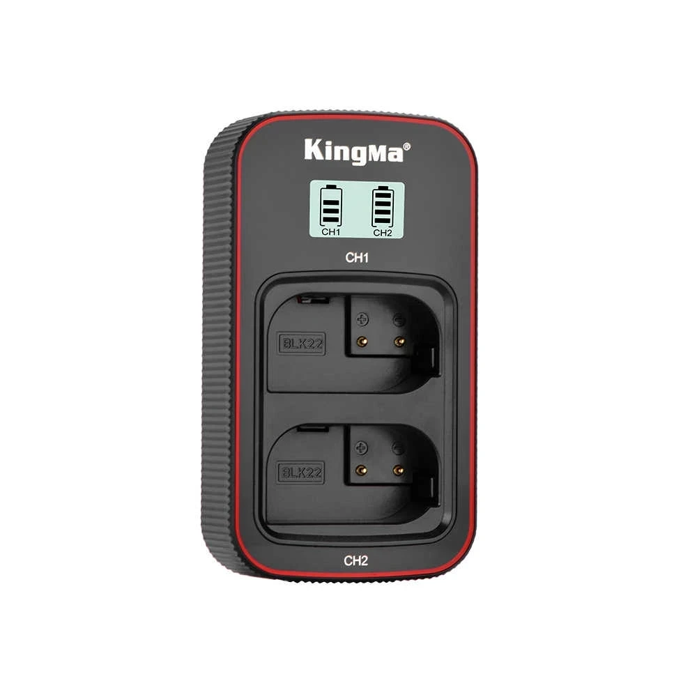 Carregador Kingma LCD USB Duplo DMW-BLK22 Panasonic