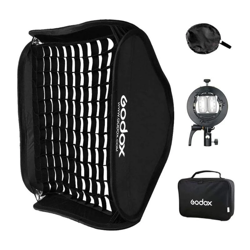 Suporte Para flash Godox S2 Bowens + Softbox (60x60cm)