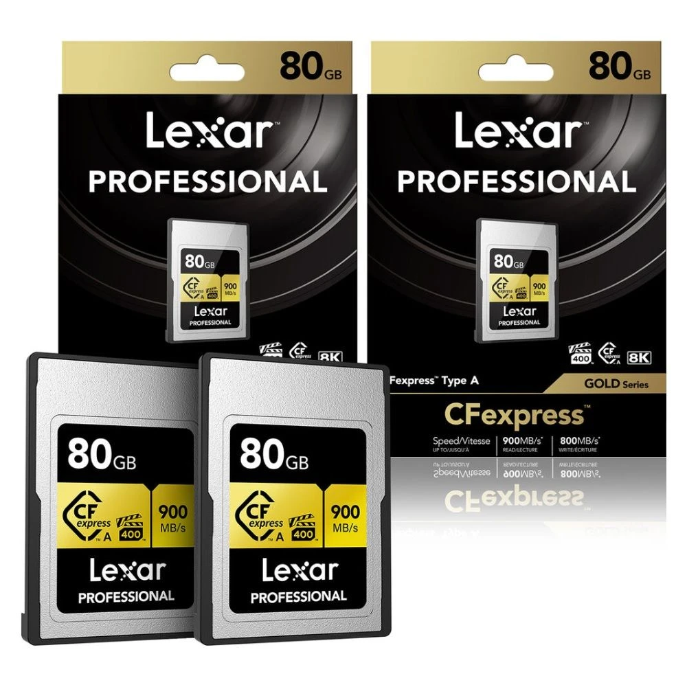 Mem CF Express 80GB Lexar Professional Tipo A Gold  (2-Pack Bundle) 900-800 LCAGOLD080G-R2ENG