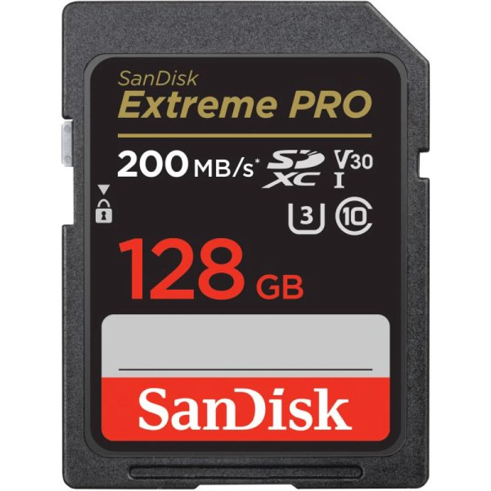 Memoria SD 128GB SANDISK EXTREME PRO 200-90MB/S U3 (SDSDXXD-128G-GN4IN)