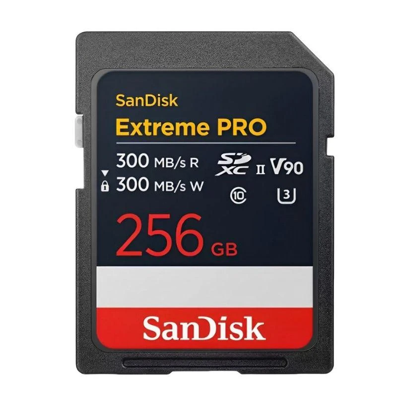 Cartão De Memória SD SanDisk Extreme Pro 300-300 MB/s U3 V90 UHS-II 256 GB 8K 4K IP68 (SDSDXDM-256G-GN4IN)