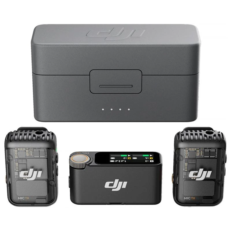 Microfone DJI  MIC 2 (2 TX + 1 RX + Charging Case)