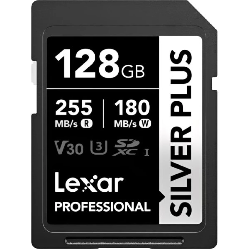 Cartao de Memoria SD Lexar Profesional Silver Plus  255-180 MB/S C10 U3 V30 UHS-1 128GB  - (LSDSIPL128G-BNNNG)
