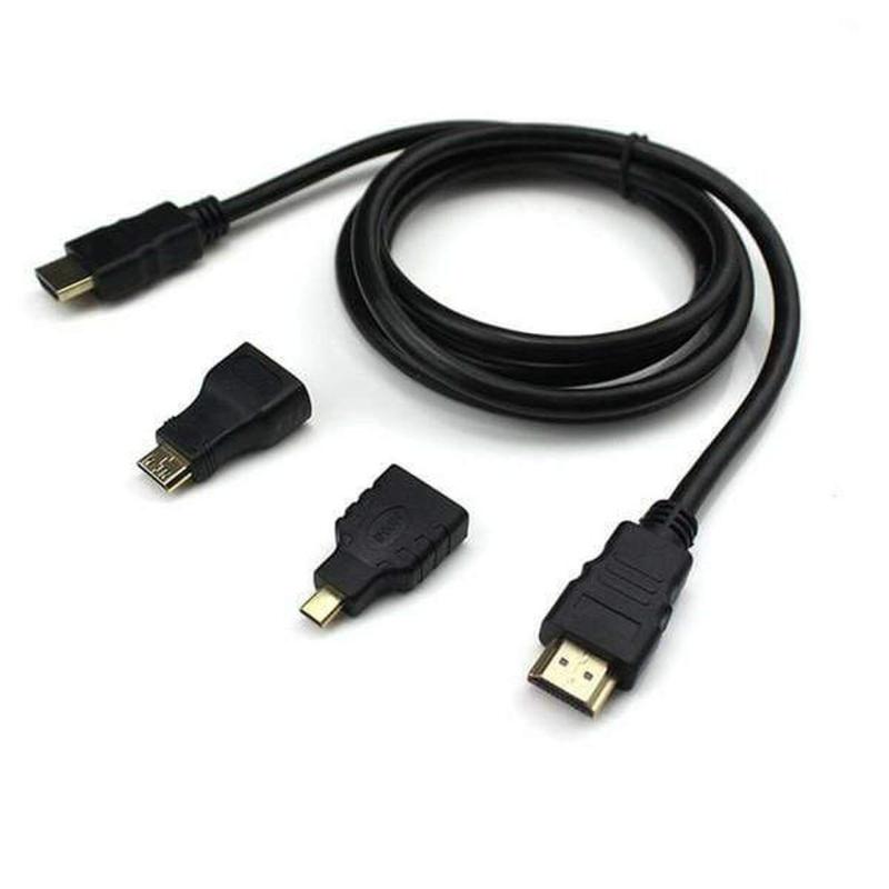 CABLE HDMI 3 EN 1 CON ADAPTADOR MICRO-HDMI / MINI-HDMI